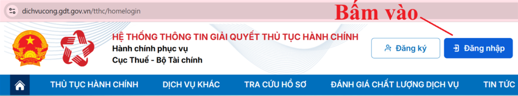 Vào hệ thống để đăng nhập