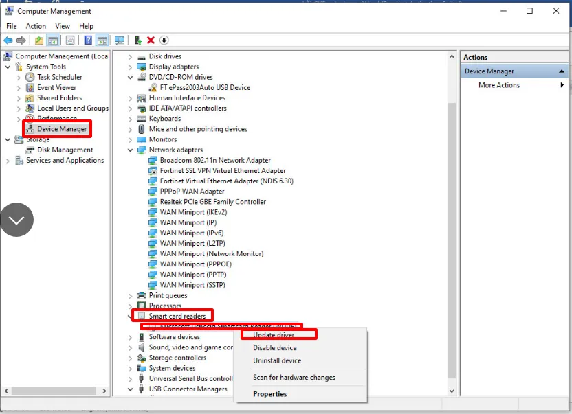 Cập nhật driver Microsoft Usbccid Smartcard Reader