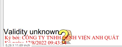 Chữ ký số trên PDF hiện dấu hỏi chấm Validity unknown
