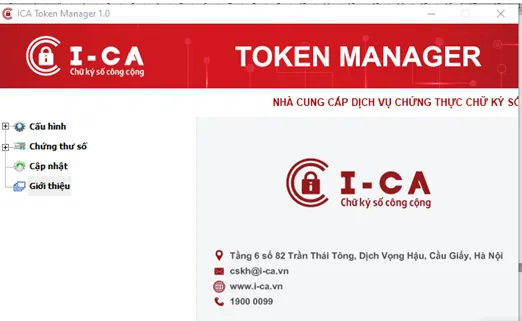 Đăng nhập Token Manager I-CA bằng mã PIN