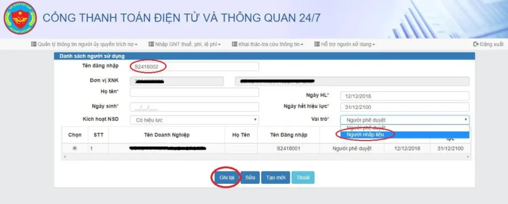 Thêm người nhập liệu thành công