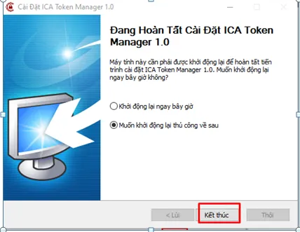 Hoàn tất cài đặt phần mềm chữ ký số I-CA