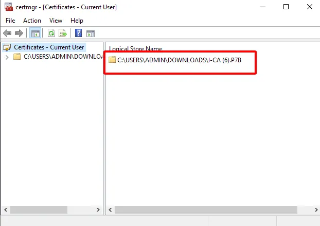 Mở chứng thư và chọn Install Certificate