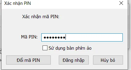 Nhập mã PIN token khi ký văn bản Word